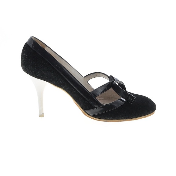 CHANEL CC Logo Vintage Two Tone Mary Jane Heel, Suede, Patent Leather, EU 37.5 - Picture 1 of 16